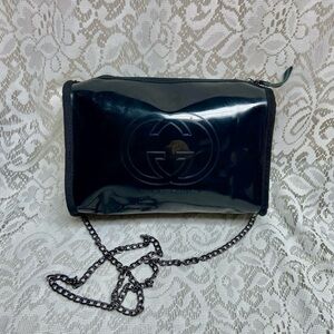 Vintage, Gucci Guilty , Black Enamel Amenity Pouch- Crossbody Bag